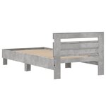 vidaXL Cadre de lit tête de lit et lumières LED gris béton 100x200 cm