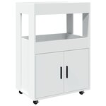 vidaXL Chariot de bar blanc 60x39 5x89 cm bois d'ingénierie
