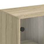 vidaXL Armoire latérale avec portes en verre chêne sonoma 69x37x100 cm