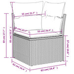 vidaXL Salon de jardin avec coussins 9Pièces mélange beige résine tressée