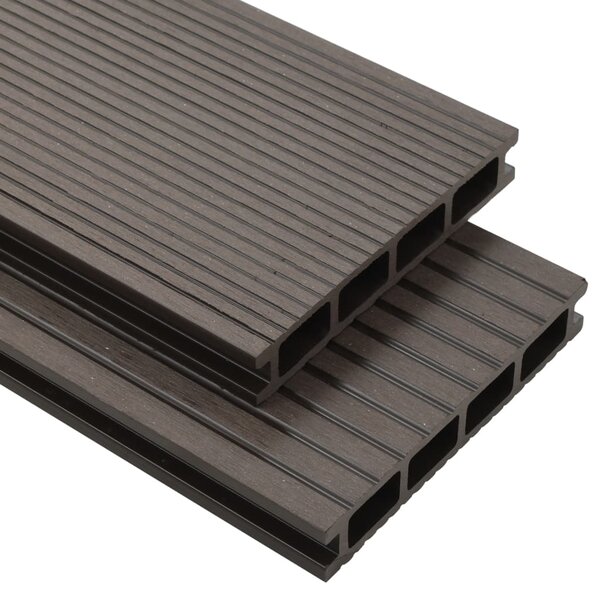 vidaXL Panneaux de terrasse creux WPC 16 m² 2 2 m Marron foncé