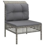 Salon de jardin meuble d'extérieur ensemble de mobilier 10 pièces avec coussins gris résine tressée 02_0015056