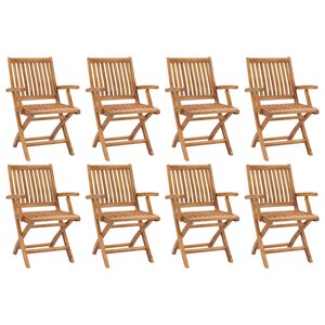 vidaXL Chaises pliables de jardin lot de 8 Bois de teck solide