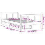 vidaXL Cadre de lit d'enfants tiroirs blanc 90x190 cm bois pin massif
