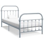 vidaXL Cadre de lit Gris Métal 100 x 200 cm