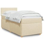 vidaXL Sommier à lattes de lit avec matelas Crème 100x200 cm Tissu