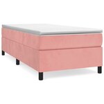 vidaXL Sommier à lattes de lit avec matelas Rose 90x200 cm Velours