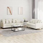vidaXL Ensemble de canapés 2 Pièces avec coussins Crème Velours