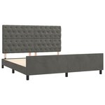 vidaXL Cadre de lit avec tête de lit Gris foncé 160x200 cm Velours