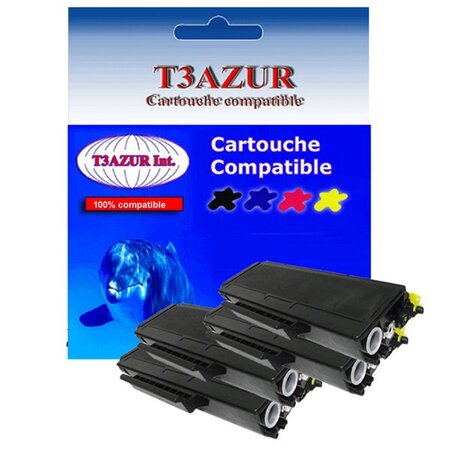 4 Toners compatibles avec Brother TN3170, TN3280 pour Brother HL5280DN Praxis, HL5280DNLT - 8 000 pages - T3AZUR