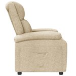 vidaXL Fauteuil inclinable Crème Tissu