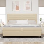 vidaXL Lit Box Spring avec Matelas Crème 200x200 cm Tissu