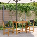 vidaXL Ensemble de balcon avec coussins 3 Pièces bois massif d'acacia