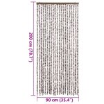 vidaXL Rideau anti-mouches taupe et blanc 90x200 cm chenille
