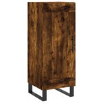 vidaXL Buffet haut Chêne fumé 34 5x34x180 cm Bois d'ingénierie