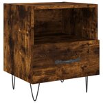 vidaXL Table de chevet chêne fumé 40x35x47 5 cm bois d’ingénierie