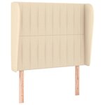 vidaXL Tête de lit avec oreilles Crème 83x23x118/128 cm Tissu