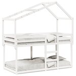 vidaXL Lit superposé avec toit blanc 75x190 cm bois massif de pin