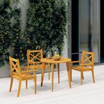 vidaXL Chaises à manger d'extérieur lot de 3 Bois d'acacia massif