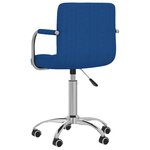 Chaise fauteuil siège pivotante de bureau informatique étude tissu bleu 02_0024090
