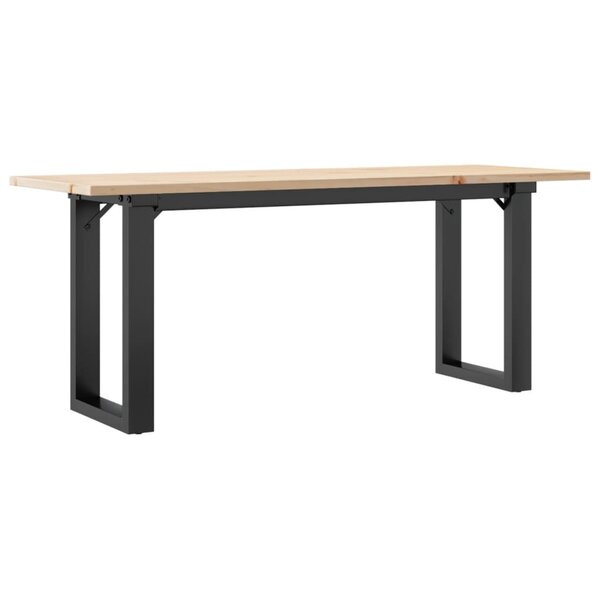 vidaXL Table basse cadre en O 110x40x45 cm bois de pin massif et fonte