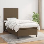 vidaXL Sommier à lattes de lit avec matelas Marron foncé 90x200 cm