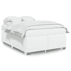 vidaXL Cadre de lit Blanc 140x200 cm Similicuir
