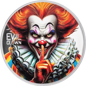 Pièce de monnaie en Argent 1000 Francs g 31.1 (1 oz) Millésime 2025 Urban Legends EVIL CLOWN
