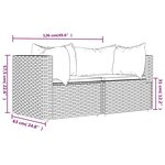 vidaXL Canapés d'angle de jardin et coussins2Pièces marron résine tressée