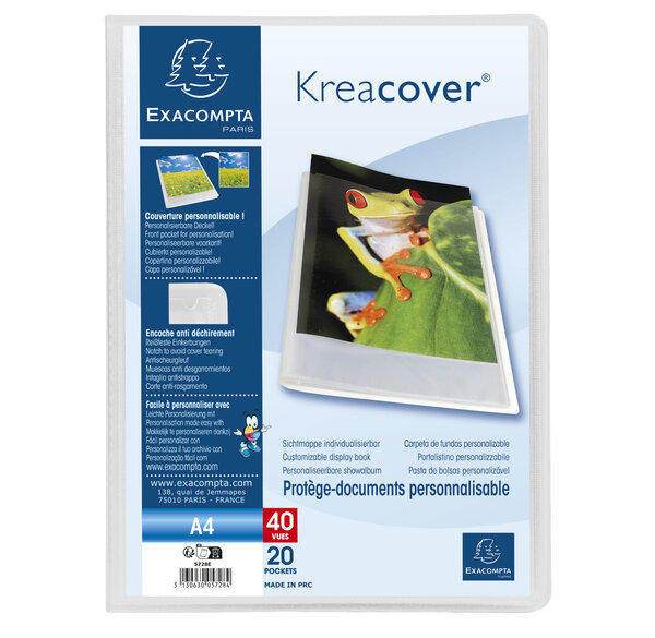 Protège-documents En Polypropylène Semi Rigide Kreacover® Chromaline 40 Vues - A4 - Incolore - X 20 - Exacompta