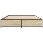vidaXL Cadre de lit chêne sonoma 120x200 cm bois d'ingénierie et métal