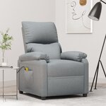 vidaXL Fauteuil de massage Gris clair Tissu