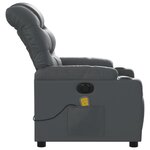 vidaXL Fauteuil de massage inclinable électrique gris similicuir