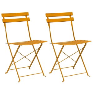 vidaXL Chaise de jardin pliante 2 Pièces Moutarde 42 x 46 x 82cm Métal