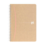 Cahier recyclé spirale oxford touareg a5 14 8 x 21 cm - petits carreaux - 180 pages - lot de 5 - kraft brun