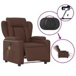 vidaXL Fauteuil de massage inclinable électrique marron similicuir