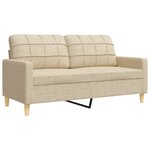 vidaXL Ensemble de canapés 3 Pièces avec repose-pied crème tissu