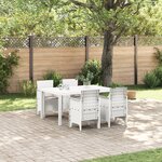 vidaXL Ensemble de salle à manger de jardin 5 pièces avec coussins Blanc Rotin PE