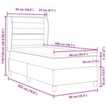 vidaXL Box Spring lit avec Matelas Crème 90x200 cm