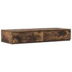 vidaXL Cadre de lit avec rangement Chêne fumé 90x190 cm