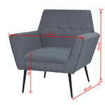 vidaXL Fauteuil gris clair acier et tissu