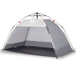 vidaXL Tente de plage 2 personnes gris libération rapide imperméable