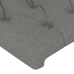 vidaXL Tête de lit à LED Gris foncé 147x16x118/128 cm Tissu
