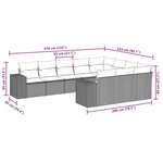 vidaXL Salon de jardin avec coussins 10 Pièces gris clair résine tressée