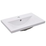 vidaXL Armoire d'évier avec lavabo intégré Blanc Bois d'ingénierie