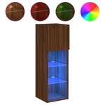 vidaXL Meuble TV avec lumières LED chêne marron 30 5x30x90 cm