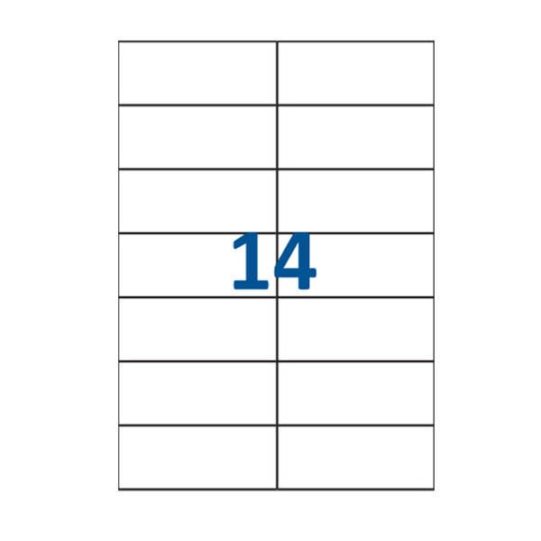Lot de 500 Planches étiquettes autocollantes sur feuille A4 : 105 x 42 3 mm (14 étiquettes par feuille)