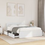 vidaXL Cadre de lit avec tête de lit blanc 120x190cm bois d'ingénierie