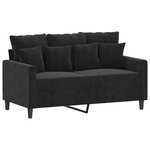 vidaXL Ensemble de canapés 3 Pièces avec coussins Noir Velours