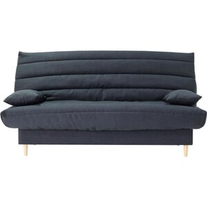 Clic clac 3 places - Tissu Soro gris - Couchage 125 x 190 cm - Avec coussins - 193 x 95 x 93 cm